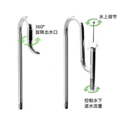 鱼缸草缸不锈钢进出水去除油膜器套装草缸配件鱼缸过滤桶设备水管