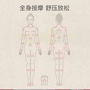【居家优品】全身按摩檀木美发梳天然绵羊角养生经络便捷按摩器