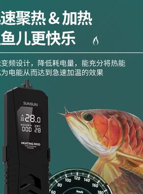 森森PTC龙鱼鱼缸加热棒自动恒温变频防爆水族箱1000W大功率加温棒