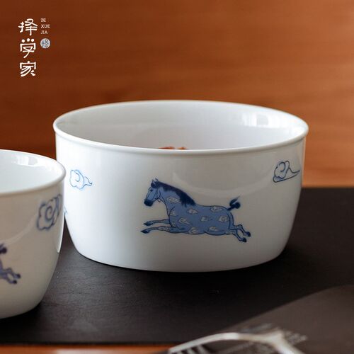 择学家自在遨游2025新款景德镇高温陶瓷饭碗家用碗碟套装餐具套装
