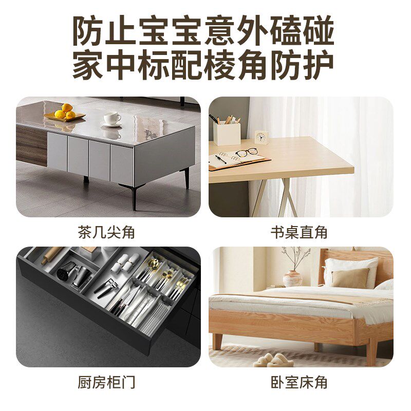 儿童气垫防撞角条窗户桌子包边贴保护软胶套硅胶透明小熊夜光款