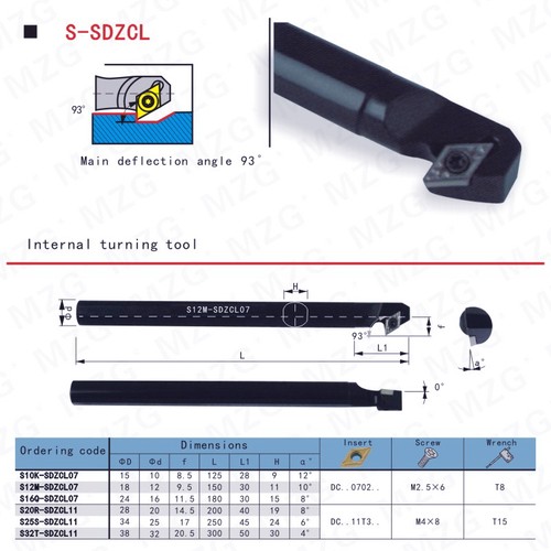 MZG台阶内孔勾刀倒拉反镗孔刀杆S12M S16Q S20R -SDZCR07 SDZCL11