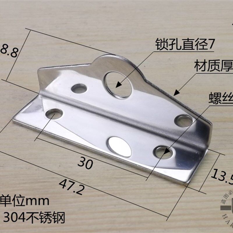 304不锈钢对鼻锁跨式对鼻锁挂锁柜门对锁片配件鎖扣健身房锁鼻扣