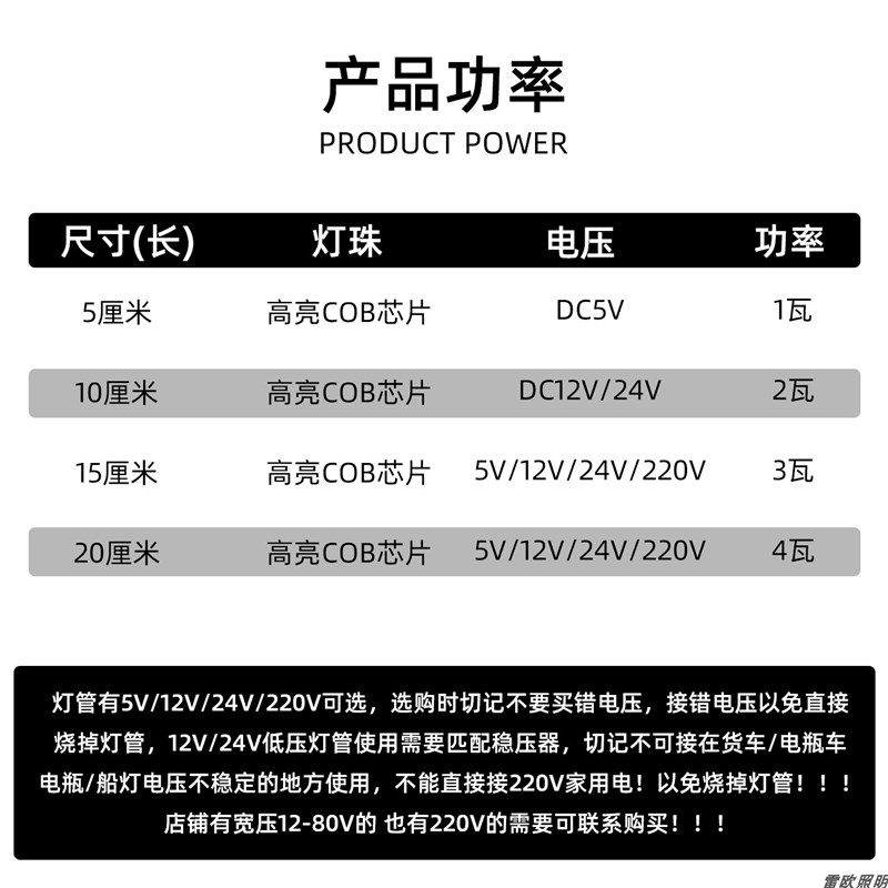24v超短12v细灯管5v微型设备无人售卖柜照明光源220Vled信号灯