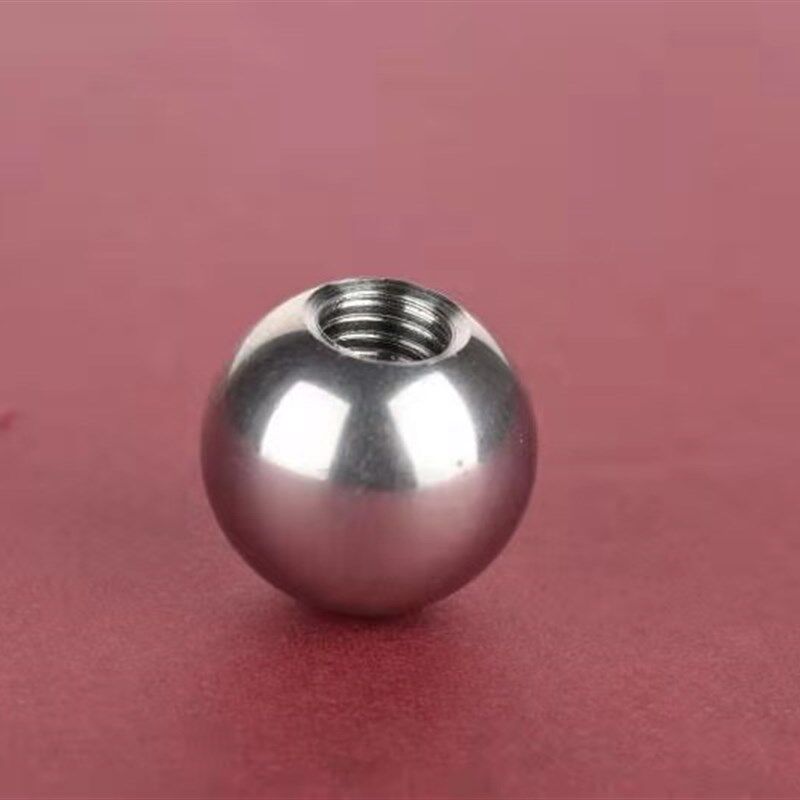 304不锈钢钢珠盲孔螺纹钢球打半孔攻牙30mm*m10-60mm*m12盲孔滚珠