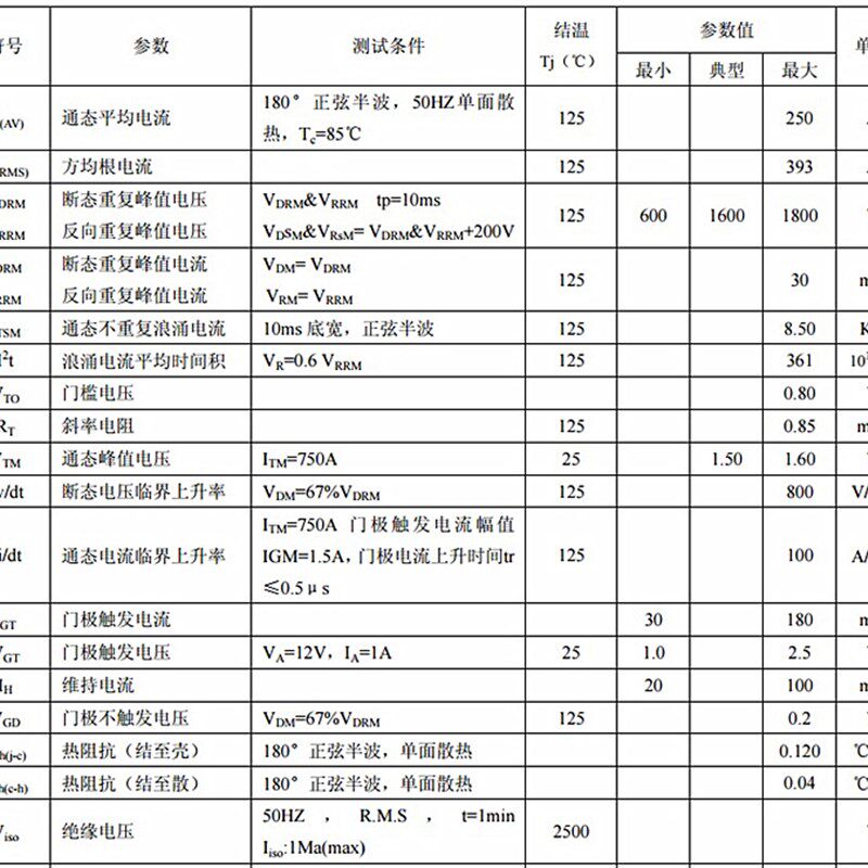 单向晶闸管 调压大功率MTK250-16 可控硅模块250A MTK250A1600V