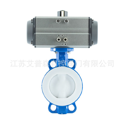 强酸碱腐蚀调节阀门 D671F46-16C气动全衬四氟乙烯对夹蝶阀