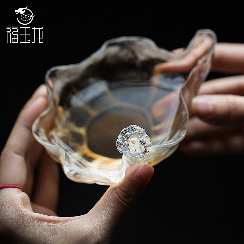 福玉龙琉璃公道杯复古高档荷叶网红分茶器公道杯茶具套装功夫茶杯
