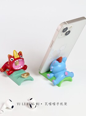 鱼里风物云南非遗瓦猫手机支架创意家居装饰品办公桌面可爱摆件