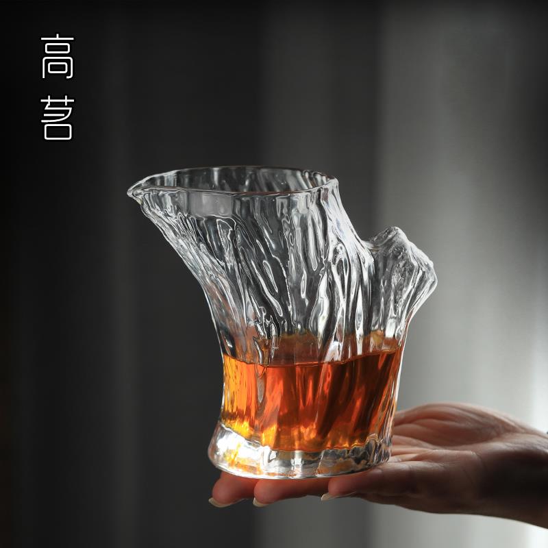 加厚锤纹玻璃公道杯高档水晶茶海茶具纯手工公杯功夫茶日式分茶器
