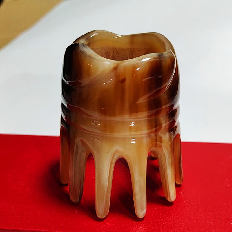 天然牛角头疗梳子头部按摩器经络牛角筒疏通刮痧美容院头皮洗头梳