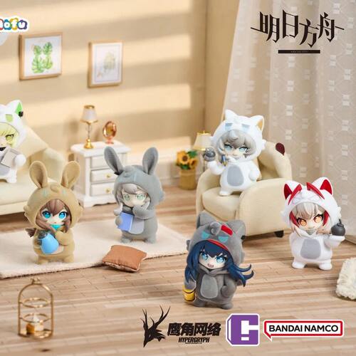 现货万代明日方舟Pajamars Mofu盲盒睡衣玩偶服系列潮玩周边摆件