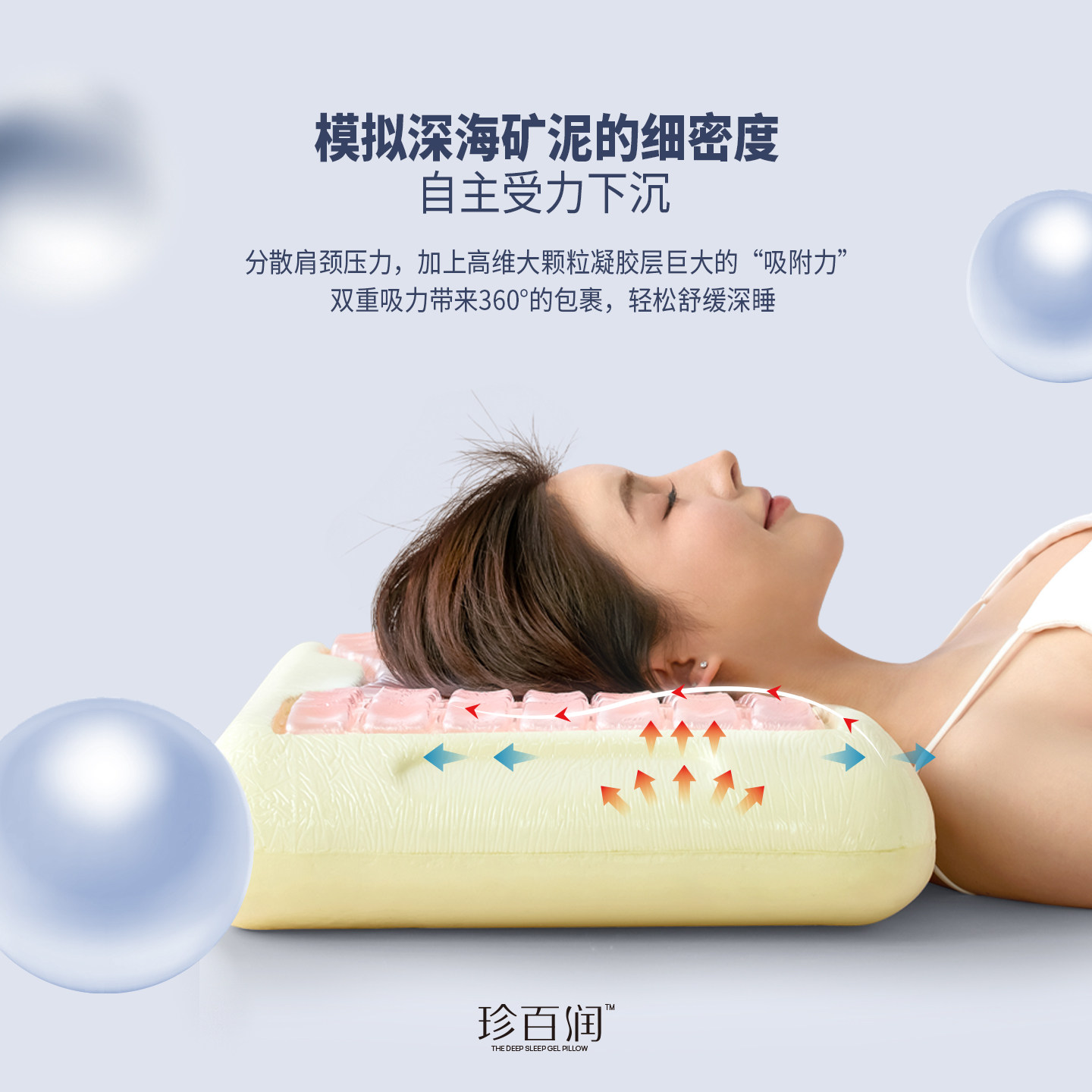 AB珍百润凝胶枕 深海珍珠大颗粒GEL凝胶记忆枕头美肌焕肤枕芯成人