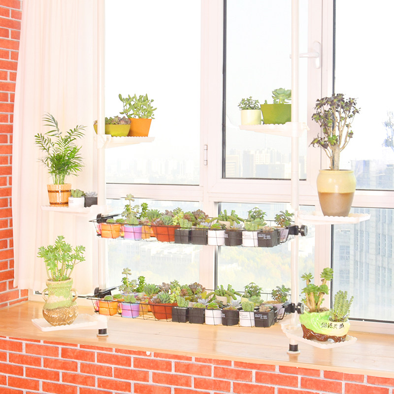 新款家用网框花架置物架省空间室内花架子阳台装饰窗台多肉花盆架
