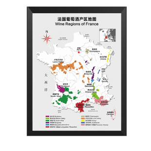 葡萄酒1855列级分级图名庄图红酒吧知识专业酒窖装饰画法国产区图