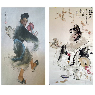 济公活佛济癫禅师醉童图聪耳图画像客厅书房挂画民宿走廊壁画布画