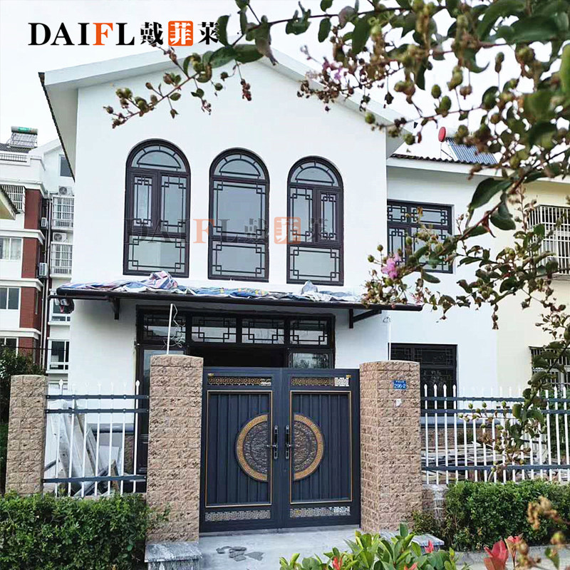 新中式仿古断桥铝合金门窗四合院民宿别墅寺院复古园林铝包木定制