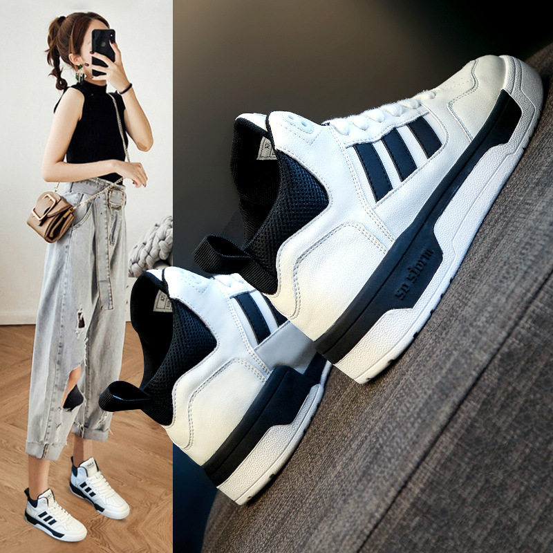 高帮小白鞋女真皮 秋季新款女鞋牛皮休闲运动鞋夏天潮鞋女百搭