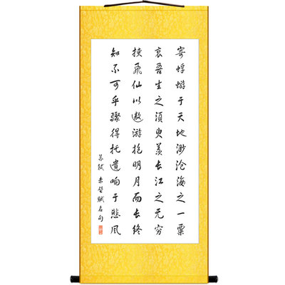 赤壁赋名句诗词 苏轼东坡名言书法 中式书法书房装饰字画卷轴挂画
