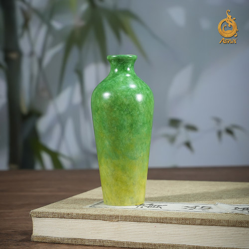 黄铜摆件《春色满园》铜工艺品家用客厅桌面 插花干花花瓶装饰品