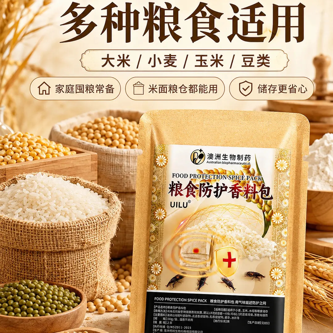 澳洲生物制药粮食防护香料包无害家用小麦虫米虫玉米面防虫防蛀片
