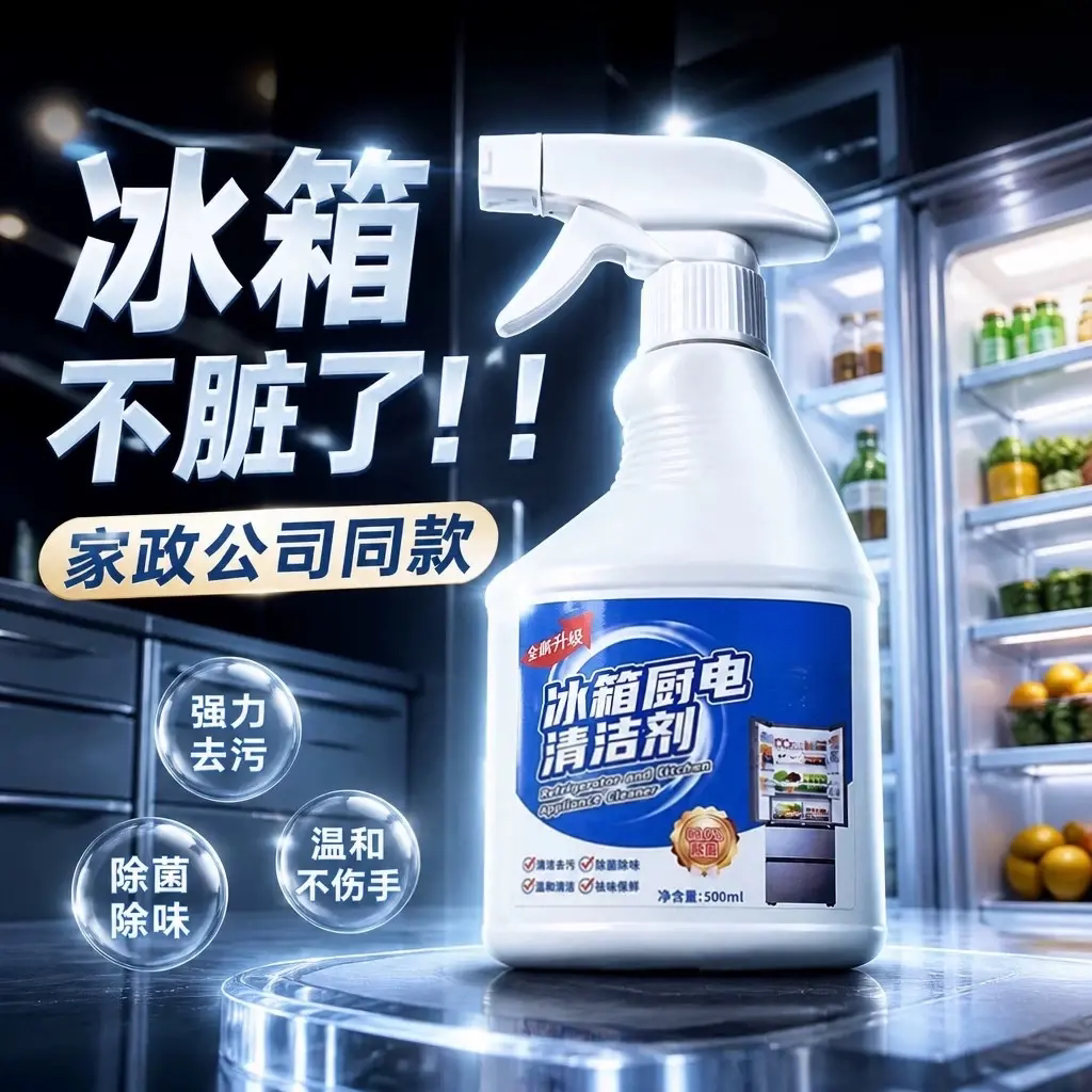 冰箱厨电清洁剂强力去污除菌除异味免水洗胶条去霉斑清洗剂优爱灵