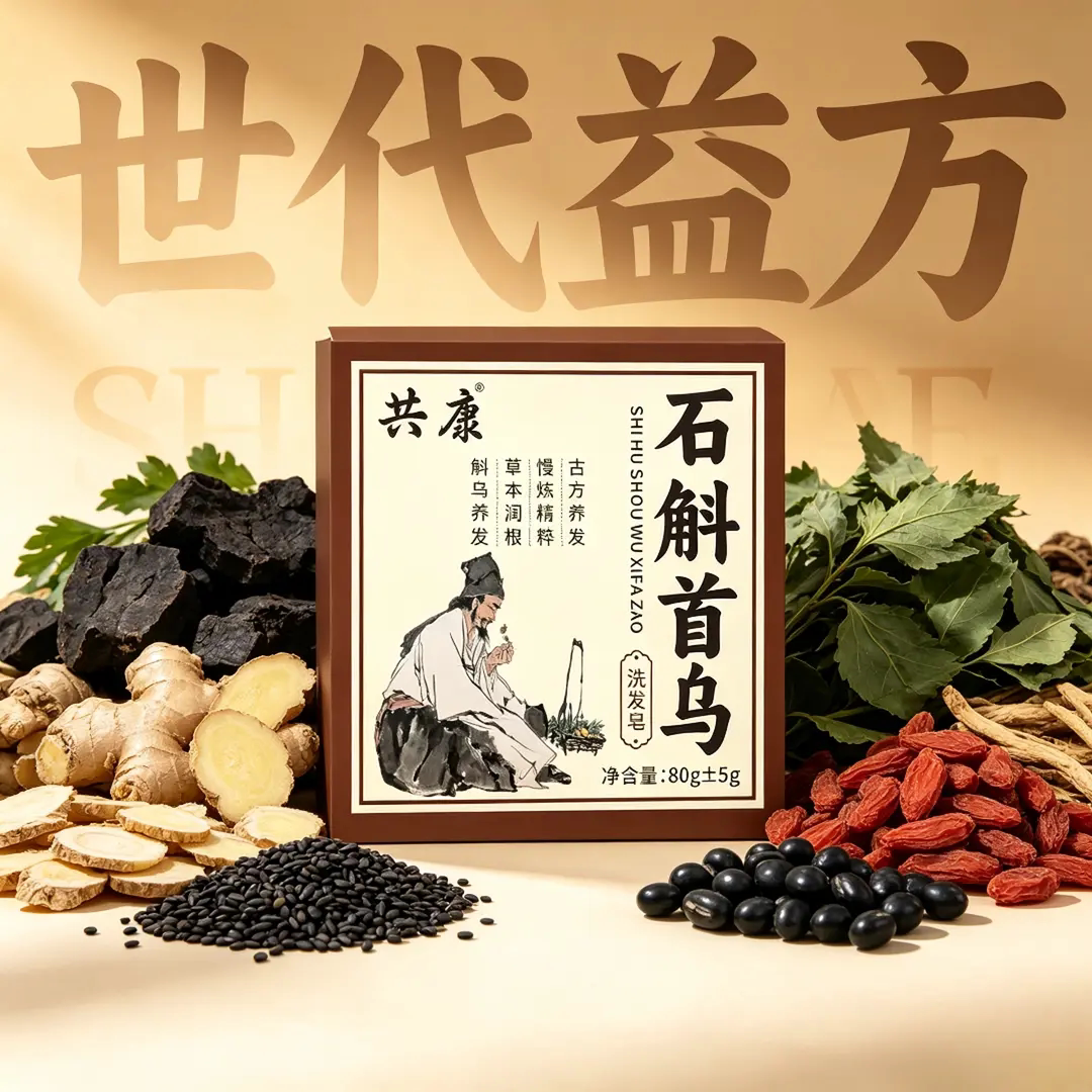 共康草本石斛首乌洗发皂洁面皂手工皂古方养发黑发育发世代益方