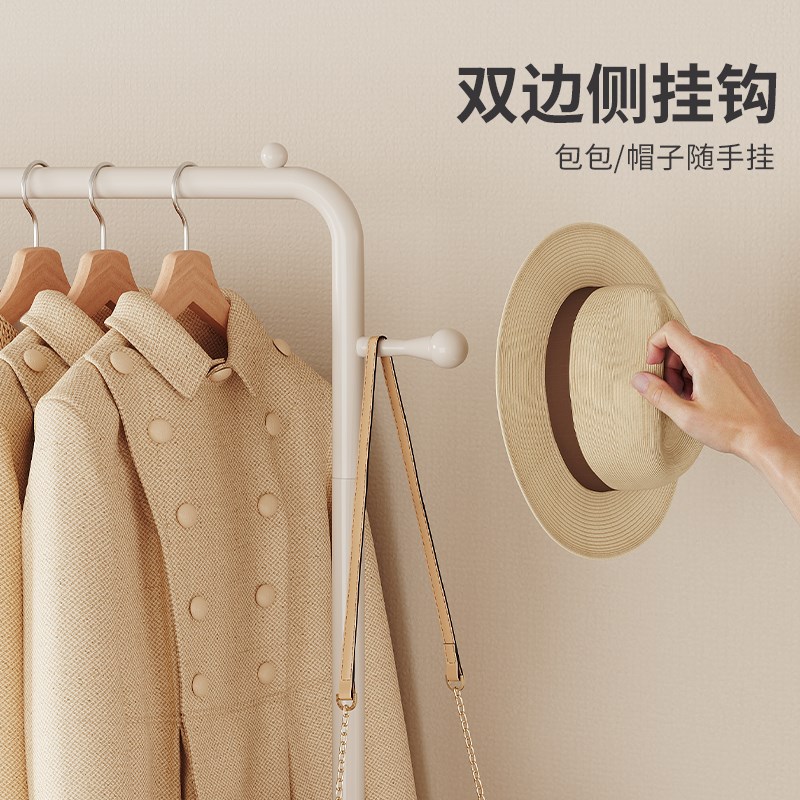挂衣架衣帽架落地家用主卧室内房间移动隔夜衣服收纳置物柜晾衣架图片