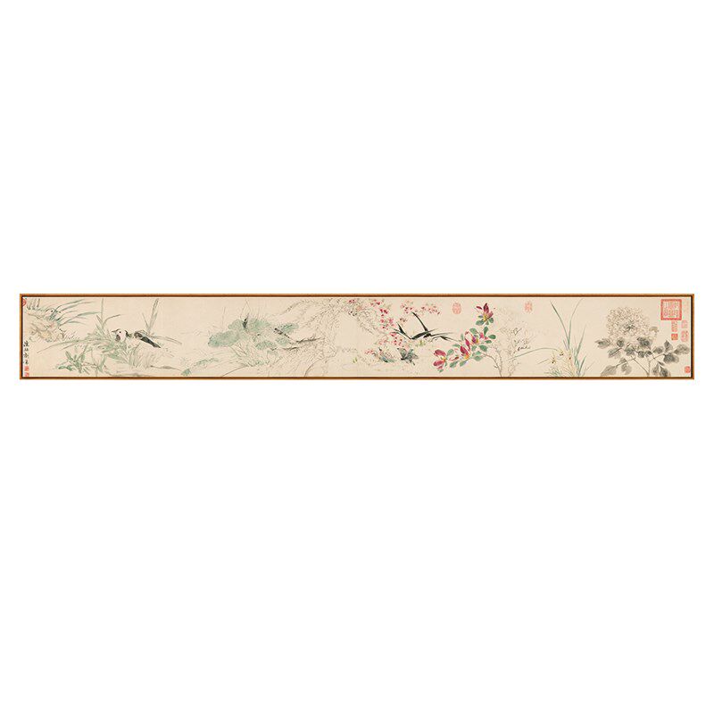 陈栝写生游戏图 新中式客厅沙发背景墙挂画卧室国风高档装饰画