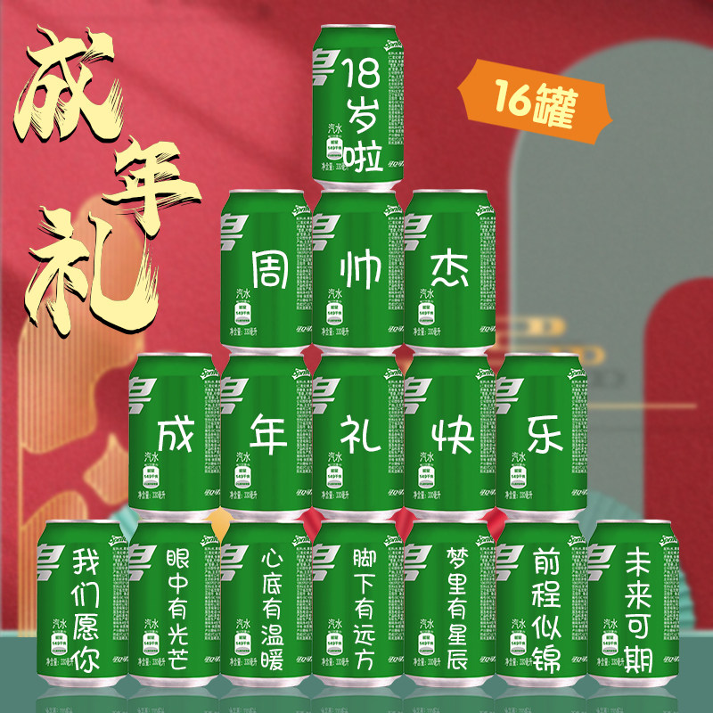 雪碧定制十八岁成年礼礼物18男生女孩成人生日装饰场景布置男孩10