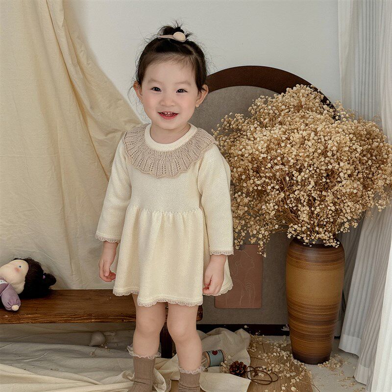 女宝宝衣服秋冬款针织连衣裙婴幼儿春秋装新款公主裙子洋气外出服