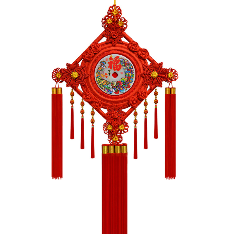 高档玉石中国结客厅大号福字挂件入户走廊玄关平安结乔迁背景装饰