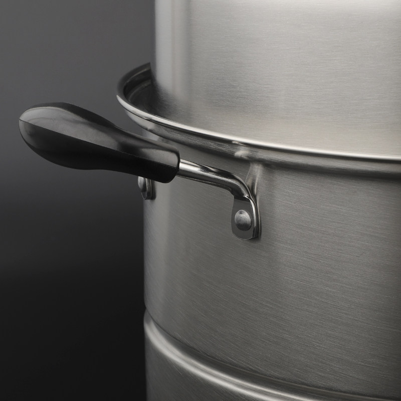 庆展 蒸锅不锈钢三层加厚28cm多层蒸笼汤锅复底锅电磁炉通用