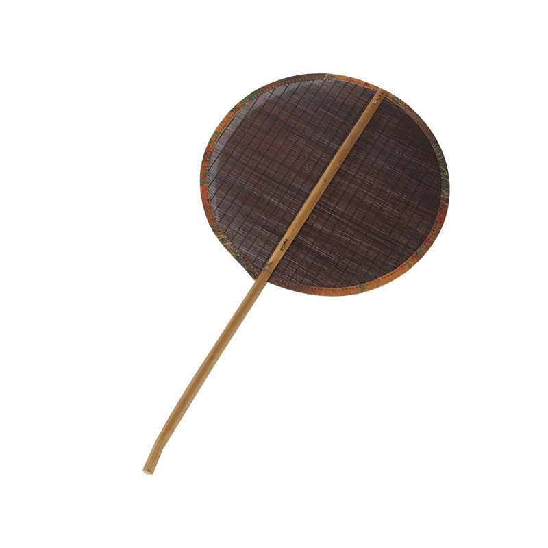 竹手柄手工竹编缎面竹丝扇子大扇复古麈尾团扇竹制镂空扇蒲扇青蓖