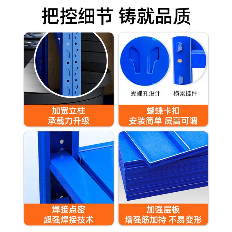 中伟货架仓储置物架重型金属货架子超市仓库展示架多层落地收纳架图片