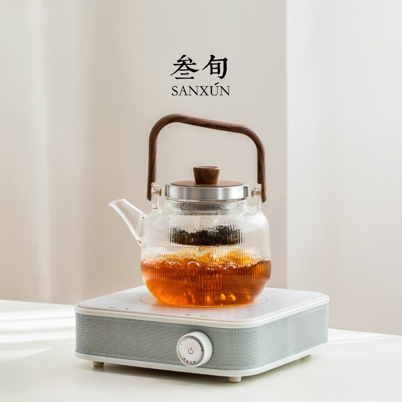 叁旬悦心电陶炉煮茶器耐高温玻璃烧水壶大容量家用围炉养生煮茶壶
