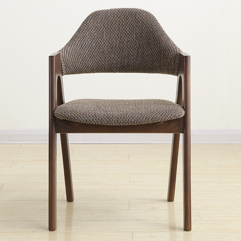水曲柳实木餐椅椅咖啡椅创意软包办公椅子布艺单人靠背椅电脑椅子