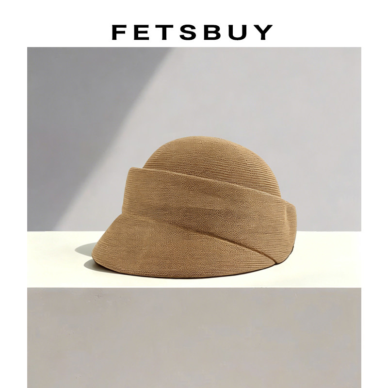 Fetsbuy细腻和纸编织镂空透气礼帽女精致圆顶贝雷帽气质报童帽