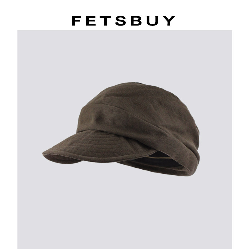 FETSBUY日系复古弯檐报童帽柔软舒适透气圆顶包头帽显脸小贝雷