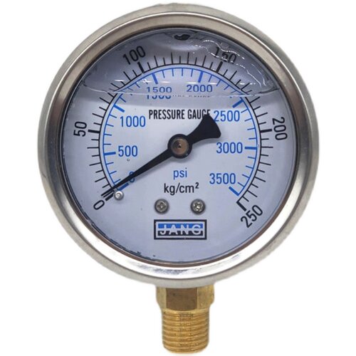 YN60不锈钢外壳耐震压力表0-7 10 100 250KG防震液压油压表水压表