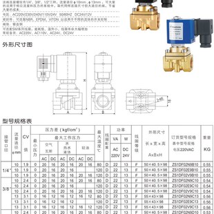 SANLIXIN电磁阀ZS1DF02N9D10 ZS1DF02V9C13 ZS2DF13V4D15 B06E20G