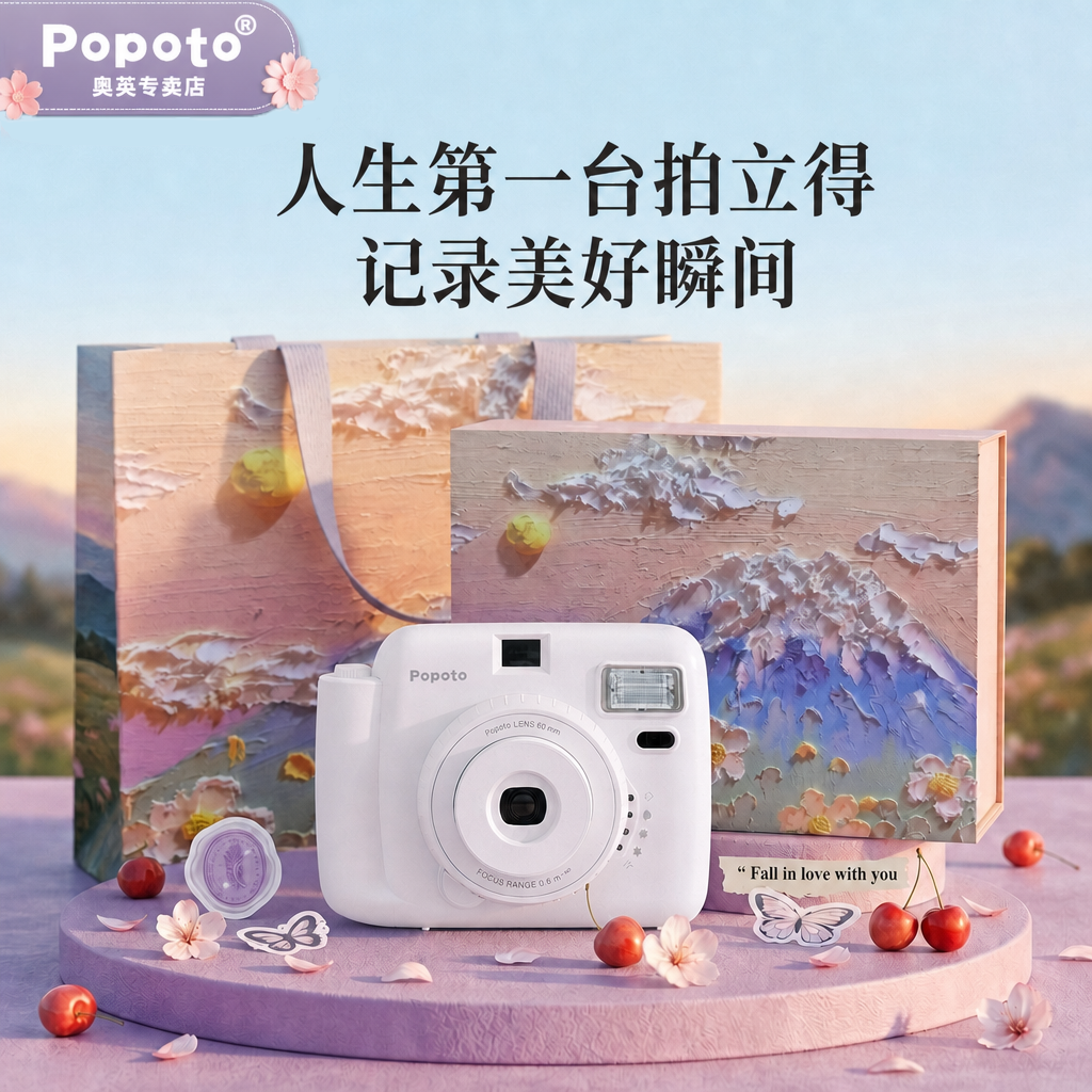 Popoto拍立得相机一次成像即拍即得学生平价拍立得相机生日礼物