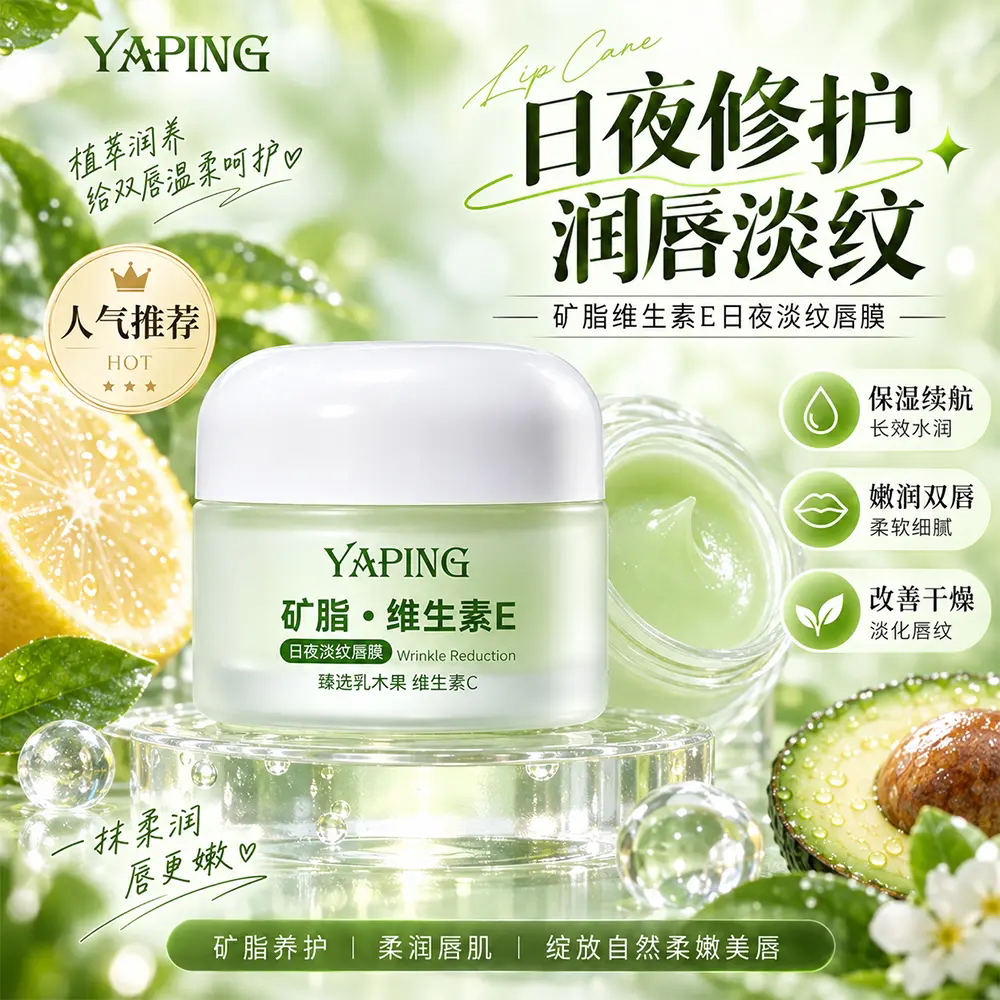 YAPING雅屏矿脂维生素E日夜淡纹唇膜修护润唇保湿嘟嘟唇油防干裂