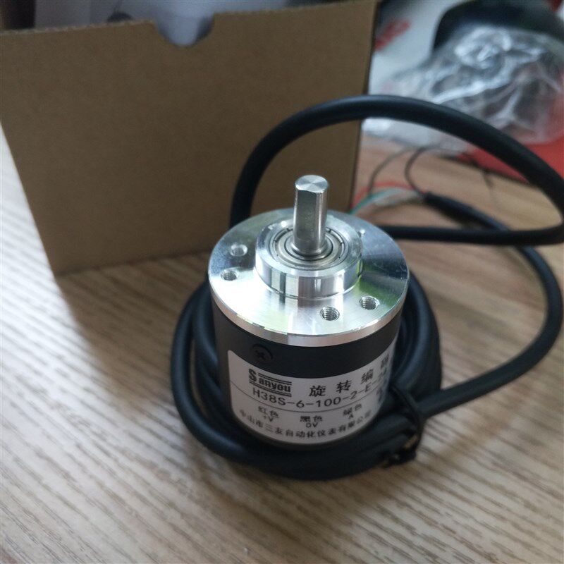 sanyou三友旋转编码器H38S外径38mm 52mm轴径6mm 8mm编码器100P/R