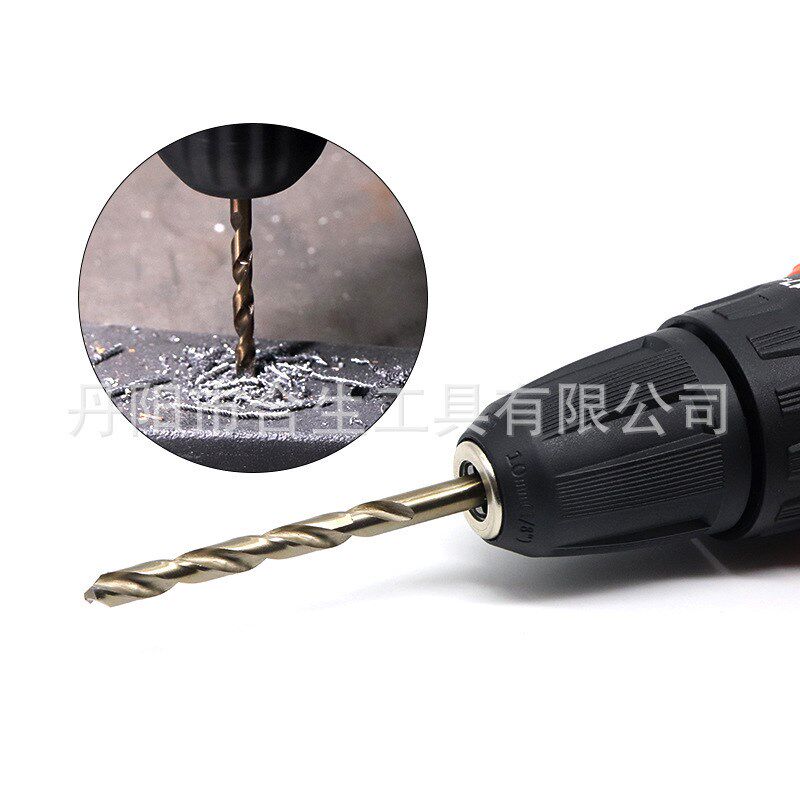 M35高速钢烤黄麻花钻全磨不锈钢开孔含钴电钻头直柄刃具工具组套