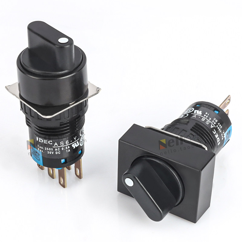 和泉选择开关16mm自锁2档3档交替型AS6M/H-2Y1C/3Y2C圆形矩形旋钮