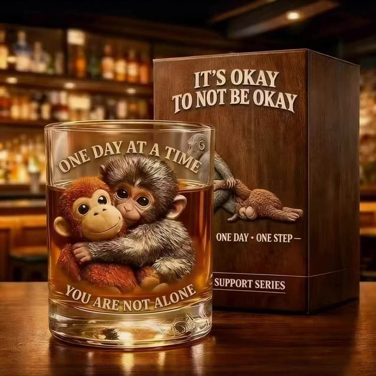新款创意Punch the Monkey Whiskey Glass 威士忌酒杯 实用猴子纪