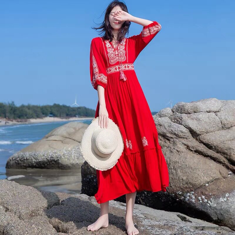 2026新款青海云南丽江大理旅连衣裙