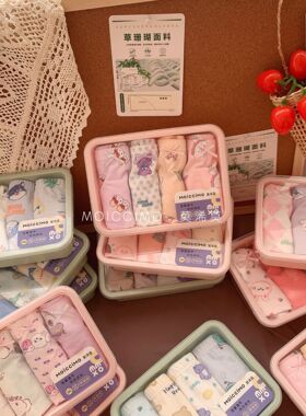 洹彩四季款莱卡棉内裤卡通图案儿童内裤四条装舒适透气亲肤16