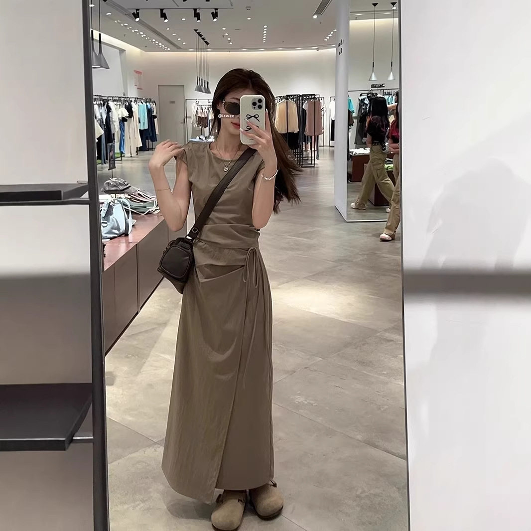 法式连衣裙女夏季2026新款气质小个子梨型身材长裙穿搭配两件套装